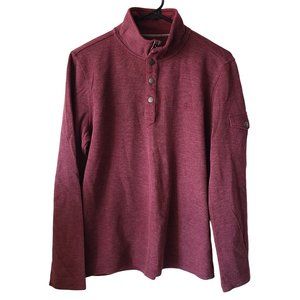 Banana Republic 1/4 Snap Cotton Blend Sweater Maroon Men's Size S